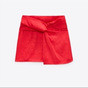 ZARA KNOTTED SATIN SKIRT